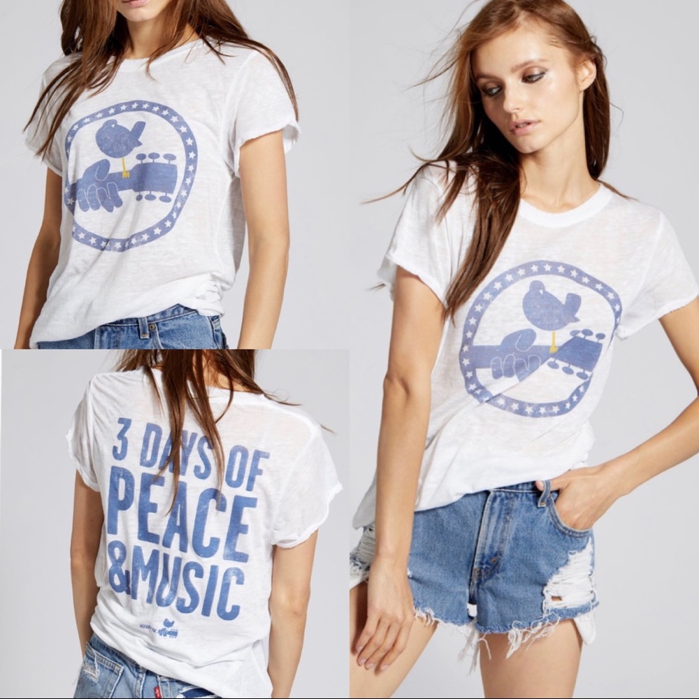 New🔥 WOODSTOCK 3 DAYS OF PEACE Graphic Band tee